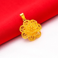 (Goddess) 18k Gold Necklace Pawnable Necklace Multilayer Flower Pendant Set Gold Necklace Aesthetic Gifts for Women