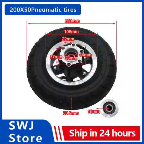 8 Inch Scooter Solid Tire 200x50 with Hub Wheels 200*50 for Electric Accessories Razor E100 E150 E20