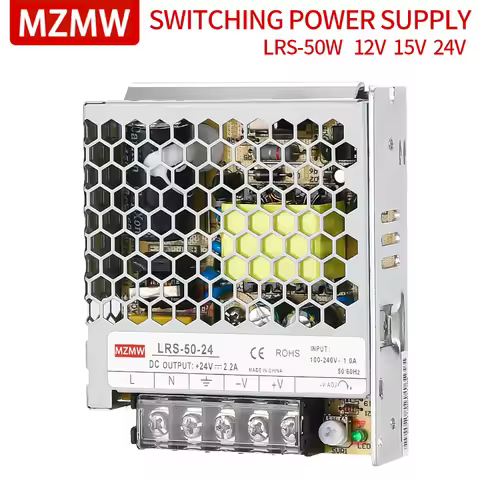 MZMW LRS50 Switching Power Supply AC110 220V DC 5V 12V 15V 24V 36V 48V 50W Single Output LRS-50-5 LR