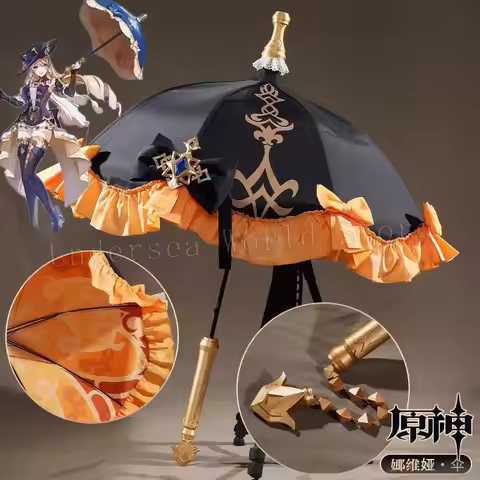 Genshin Impact Navia Cosplay Costume Umbrella Prop Set Uniform Halloween Party for Girls Cosplay Cos
