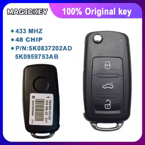 Original Remote Key for VW VOLKSWAGEN 5K0837202AD Beetle Caddy Eos Golf Jetta Polo Scirocco Tiguan T
