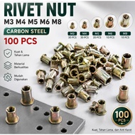 Contents 100 PCS Rivet Nut Bolt Size M3 M4 M5 M6 M8 / 3mm 4mm 5mm 6mm 8mm