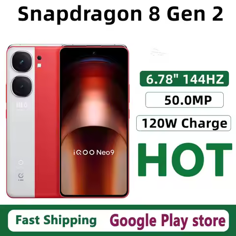 Original Vivo Iqoo NEO 9 Mobile Phone Snapdragon 8 Gen 2 Android 14.0 OTA 6.78" AMOLED 144HZ 120W Ch