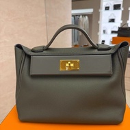 Hermes愛馬仕 2424 29叢林綠金扣 y刻 附件 塵袋 肩帶 盒子 細節如圖