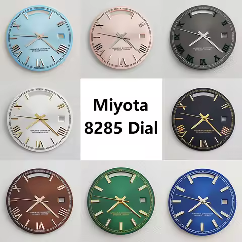 Miyota 8285 Dial 31mm Watch Dial Roman dial Green Luminous dial Fit Miyota 8285 movement watch acces