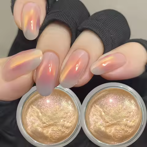 1/2Pcs Unicorn Sunset Chrome Nail Powder Aurora Gold Glow Mirror Effect Nail Glitter Pigment 0.3-0.5