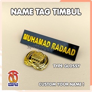 NAME 3D NAME PACKAGE RAISED TAG + KORPRI BLACK GLOSSY NAME PLATE NAME CHEST NAME 3D NAME PLATE RAISE