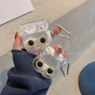 立体猫咪荣耀Earbudsx6 x5s耳机套2se蓝牙x3i保护壳3pro软壳x1/x2260808 3D Cat Honor Earbudsx6 x5s Earphone Case 2se Blue