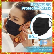 ➳3ply Black Face Mask 50pcs ply Disposable Surgical Face Mask Makapal FDA Approved Heng de Facemask