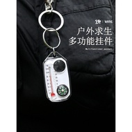 Outdoor Equipment Thermometer Compass Magnifying Glass Keychain Compass Portable Mini Compass Compas