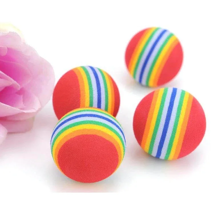 Bola Pelangi Mainan Kucing Rainbow Ball Mainan Gigit Kucing