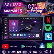 QLED 8G+128G Android Car Player 7/9/10inch Android 15 Car Multimedia Video Player 2DIN DVD Stereo Ra