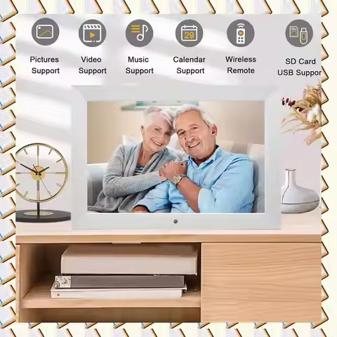A14M 8In LED Backlit Digital Photo Frame With HD IPS Display, 1280X800 Resolution, For Viewing Pictu