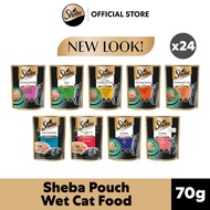 SHEBA Wet Cat Food for Adult and Kitten - All Flavors - 70g (24 Packs)