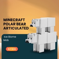 Minicraft polar Bear Articulated Ice Biome Mob Printed Figure 3D