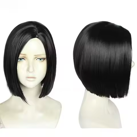 Short Straight Black Game Valorant Viper Cosplay Wig Cosplay Wigs Heat Resistant Synthetic Hair Hall