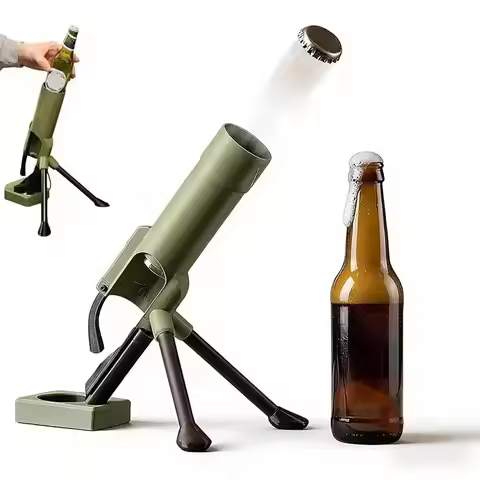 Beer Bottle Mortar Bottle Opener, 51mm Mortar Beer Bottle Opener Heavy-duty Tactical Cap Launcher Ha