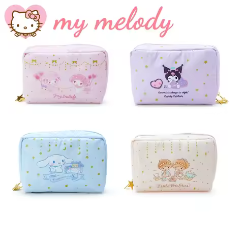 Japanese sanrio cinnamoroll my melody cute cartoon makeup bag Kurome pencil bag waterproof storage b