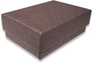 888 Display - Pack of 25 Boxes of 2 7/16" x 1 5/8" x 13/16" H Chocolate Kraft Cotton Filled Jewelry 