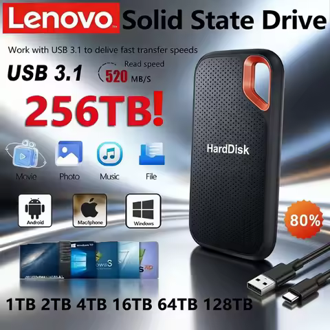 Lenovo Hard Disk Mobile SSD E61 2TB 6TB 8TB 256TB USB 3.1 HD External Hard for Laptop PS5 Mobile Har