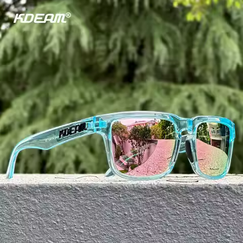KDEAM Unisex Square Sunglasses Polarized Flash With Stylish Mirrored Pink Sun Glasses New Colors KD3