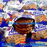 (滿266元出貨）俄羅斯夾心花生榛子味巧克力康吉三明治餅乾零食品新年貨