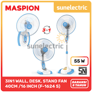 Maspion MSP F-1624 S Stand / Wall / Desk Fan / Kipas Angin Berdiri / Meja / Dinding 3in1 16 Inch / 4