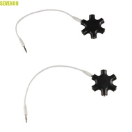 SEVENON Audio Splitter for Tablet MP3 MP4 1 Male to 5 Female Headphone Port 3.5mm Share Adapter