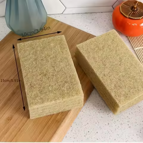 5pcs Coconut Fiber Scouring Pads - Non-Woven, High-Quality Reusable Exfoliating Pads for Kitchen and