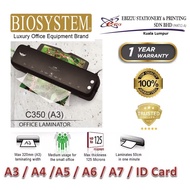 BIOSYSTEM C350 A3 SIZE LAMINATOR - 2 ROLLERS ( 1 YEAR WARRANTY) (House Laminator Machine