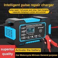 Quick Charge  Car Battery Charger 12V 6A Pulse Repair LiFePO4 Motorcycle Car Battery Charger AGM Dee