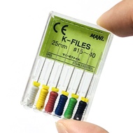 6Pcs/pack Stainless Steel K-FILE 21mm/25mm/28mm/31mm