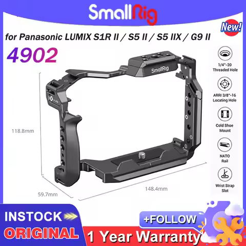 SmallRig S1R II Cage for Panasonic LUMIX S1R II / S5 II / S5 IIX / G9 II w HawkLock Quick Release w 