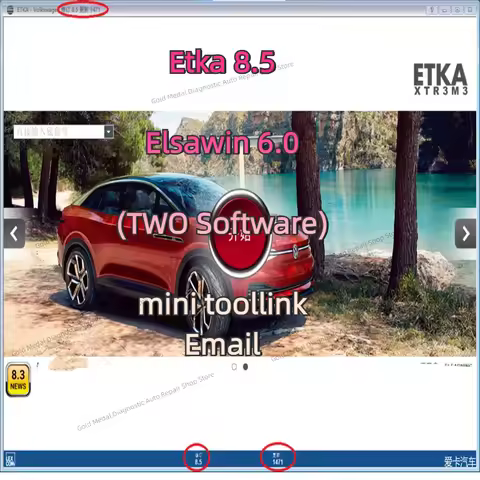 ELSAWIN 6.0 Etka 8.3 for Audi and Volkswagen vehicle repair software, providing video installation t
