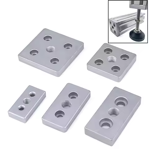 4Pcs Aluminum End Connection Plate 3060 4080 4590 6060 8080 Caster Foot Adjustable Levelling Feet Su