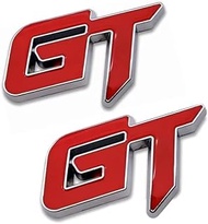 2X Chrome Metal GT Logo Car Emblem 3D Car GT Badge Racing Car Sticker Decorative Decal Replacement P