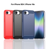 Carbon Brushed Casing For iPhone 16e 14 15 16 Pro Max / Plus iphone SE4 SE3 SE2 SE 4 3 2 i14+ i15+ i