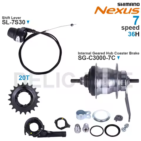 SHIMANO NEXUS Internal Geared Hub SG-C3000-7C SG-C3001-7C and Shift Lever SL-7S30 SL-C3000-7 7-speed