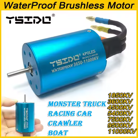 YSIDO WaterProof 3650 1850KV 3600KV 4500KV 5400KV 9500KV 11000KV Brushless Motor for Traxxas HSP Red