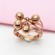 Pure Russia 585 Purple Gold New Product Women's Ball Ring Noble Rose Gold Colorful Gold for Girlfrie