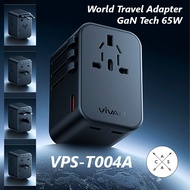 Vivan VPS-T004A Travel Adapter Charger Head GaN 65W USB-C USB-A