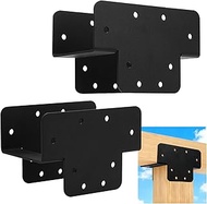 2Pcs Pergola Bracket Kit 3 Way DIY Woodworks Gazebo Brackets Kit, Pergola Kit T Shaped 4x4 (Actual 3