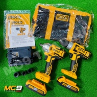 INGCO 2pcs COMBO KIT Cordless Drill / Impact Driver 20V