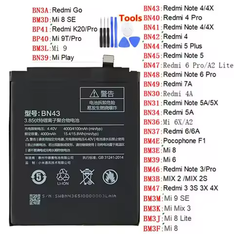 Orginal Phone Battery For Xiaomi Mi Redmi Note Mix 2 3 3S 3X 4 4X 4A 4C 5 5A 5S 5X M5 6 6A 7 8 Pro P