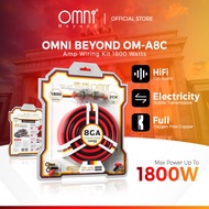 Aksesori Audio Kereta OMNI BEYOND OM-A8C Amp Wire Kit 8GA 1800W Kabel Penguat Kuprum Tulen Bunyi Ren