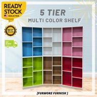 [Ready Stock] DIY 5 Tier High Quality Multipurpose Colorful Rack Book Shelf / Rak Buku / Kabinet Buku