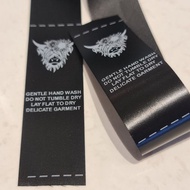 Black satin label printing [ COSTUME ] free design black washing/ label satin washing/ label clothes