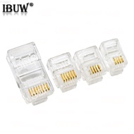 10PCS 4Pin 6Pin 8Pin Cable End Connectors Plugs telephone connector internet connector RJ9 4P4C RJ11