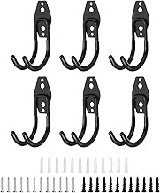 HARFINGTON 6pcs Garage Storage Hook 2.32" x 4.6" Metal Wall Mount Bicycle Utility Hanging Hooks Larg