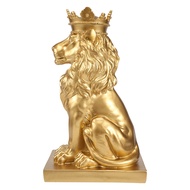 [ Store] ExclusiveAbstract Crown Lion Statue Home Office Bar Male Lion Faith Resin Sculpture Crafts 